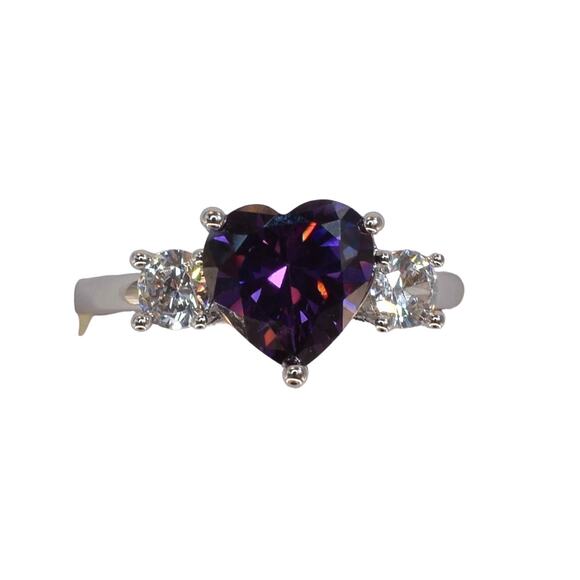 NWOT Fragrant Jewels Purple Heart Multi-Stone Ring Size 8 US - Picture 1 of 5